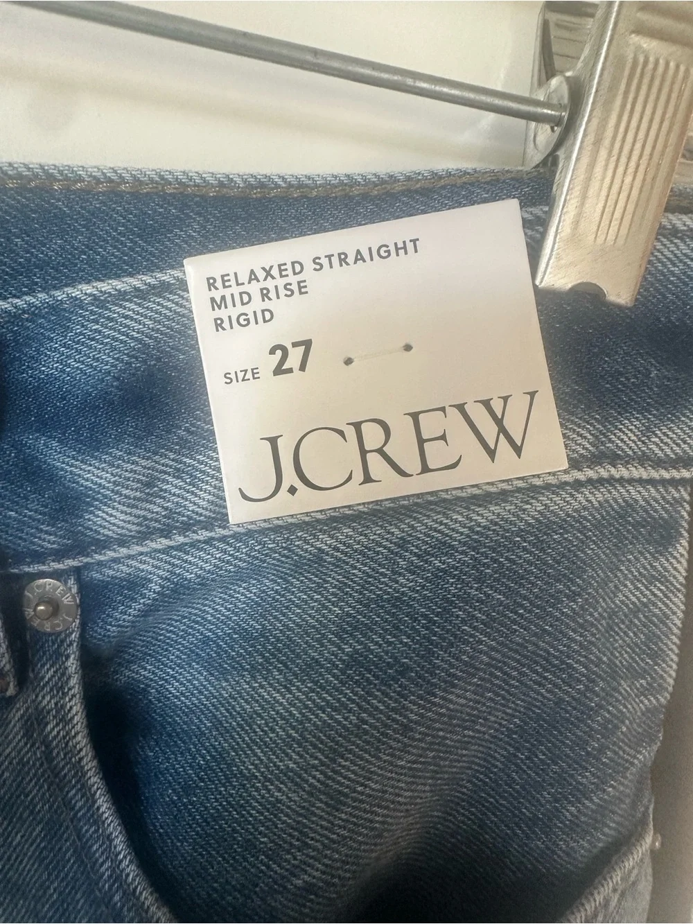 J. Crew Medium Blue Denim Bootcut Jeans with Black Side Stripes